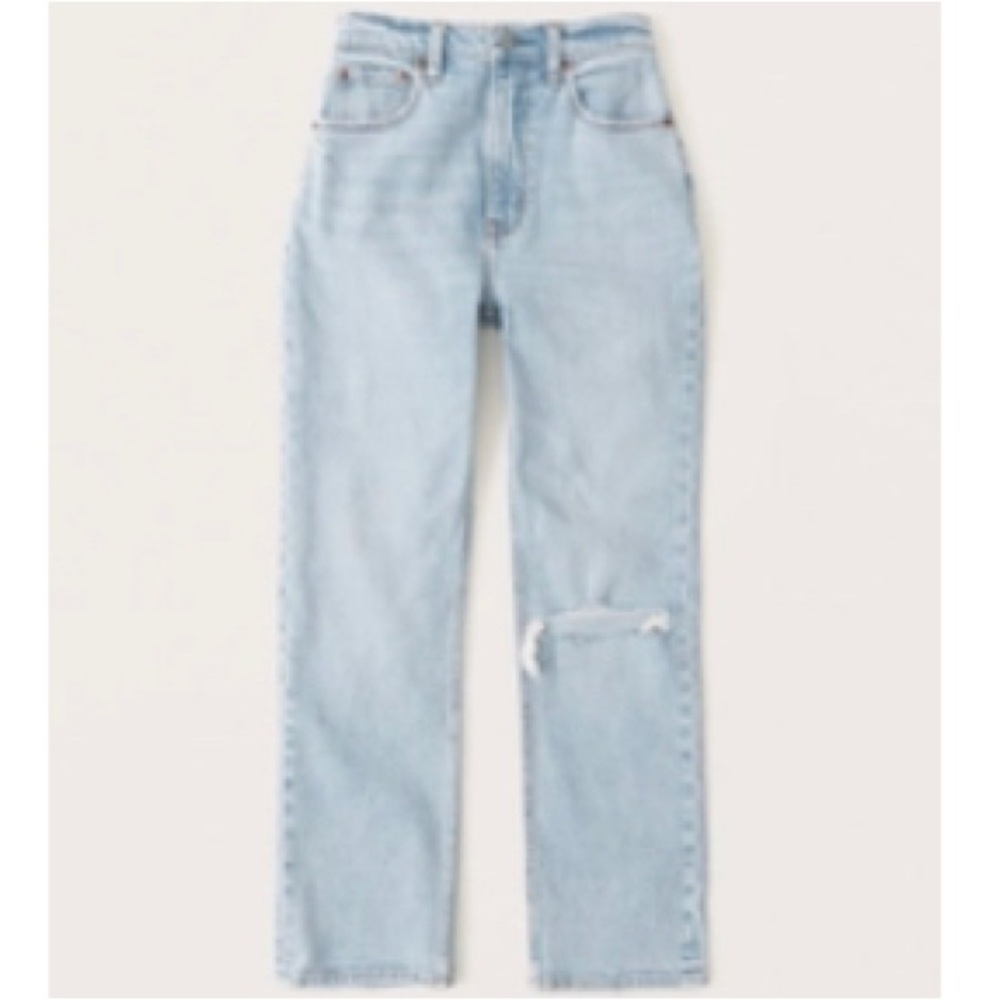 Abercrombie & Fitch Curve Love Ultra High Rise Ankle Straight Jeans